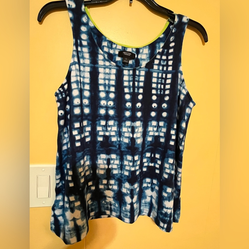 Simply Vera VeraWang Sleeveless Tie Dye Tank Top Size Small